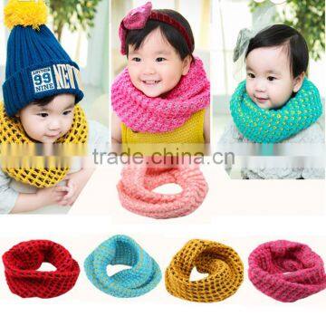 Fashion Boys Girls Autumn Winter Acrylic Knitted Circle Loop Baby Kids Neck Scarf