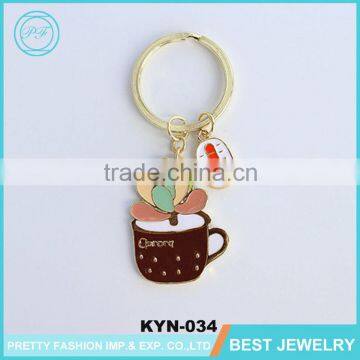 Korea Hot Sale Fashion Floating Plant Key Chain Printing Key Ring For Promotional Sale