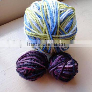 mixed rainbow colors cotton ball string