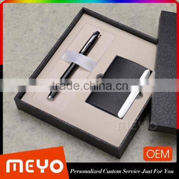 Luxury ball point pen and card holder holiday gift set promotional