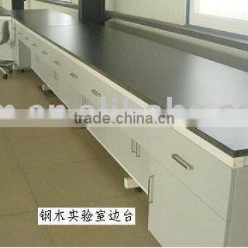 Steel wood laboratory side bench/table/lab furniture/lab side bench