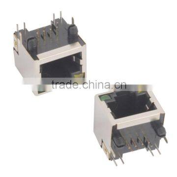 Side entry 8P Vertical RJ45 Jack Single port female RJ45 LED connector