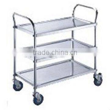 FAYK.PRCS3 FILMA Tea Trolleys-3 Tier Stainless Steel Dining Cart - Round Tube