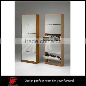 Mirror Furniture Closed Corner Wood Model of Shoe Rack