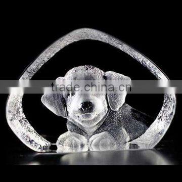 Dog crystal deep carving