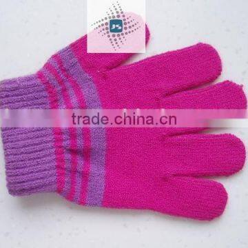 winter children acrylic knitted magic gloves