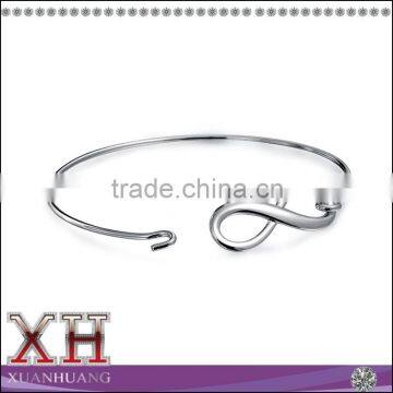 Modern Jewelry Figure 8 Thin Silver Infinity Bangle Wholesale