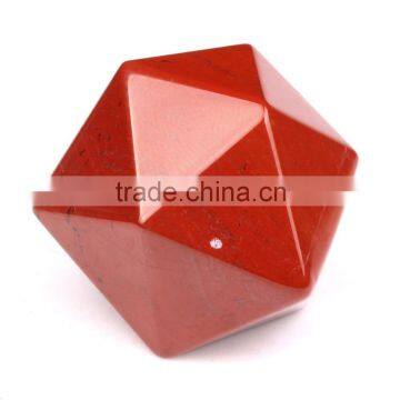 Natural red jasper craved gems Icosahedrons whiskey sipping stone