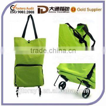 cheap portable folding shopping bag with wheels