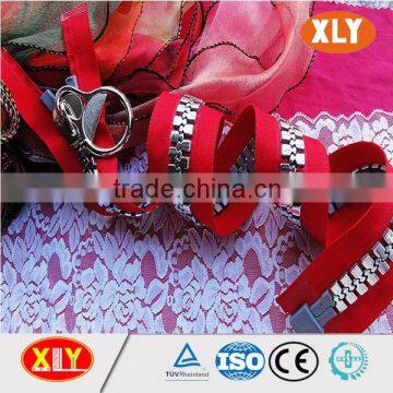 hot sale wholesale shenzhen xly silver teeth open end plastic zipper