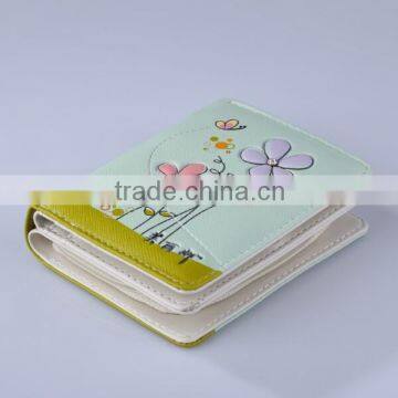 New Model Lady Wallet/Fashion Wholesale Green Flowers Printing Woman Wallet/Festival gift