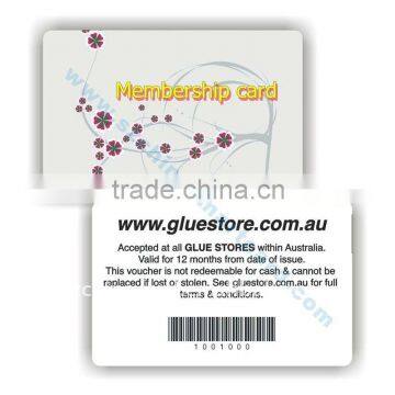 Plastic club membership card