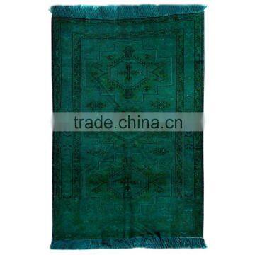 Handmade Turkish Carpet - Green Over-dyed Rug (7,2 x 5,1 feet)
