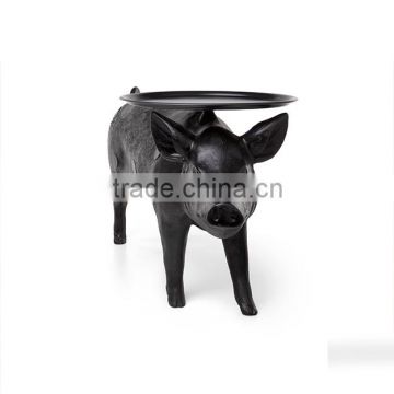 Unique Design Black Resin Pig Tables for Hotel Projects