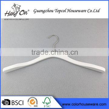 White broad shoulder wooden hanger
