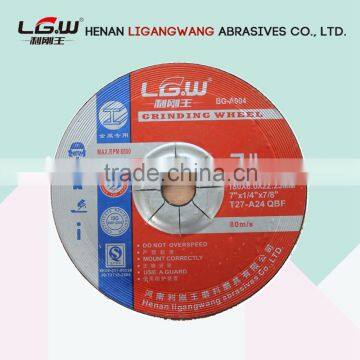 471 durable and sharp 180*6*22 Type27 grinding wheel for iron steel