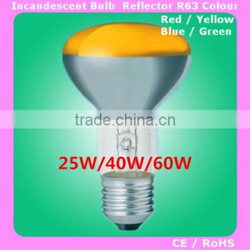 R63 25W40W60W E27 incandescent lamp colour reflector bulb