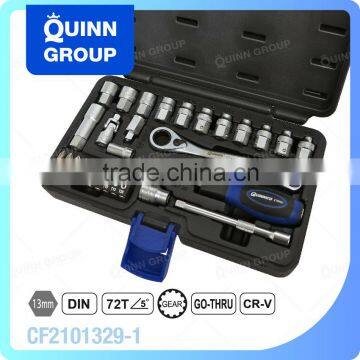 29-PC 13 mm Hex Professional CR-V Pass-Through Socket Set