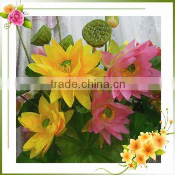 silk artificial floating lotus flowers for decoration