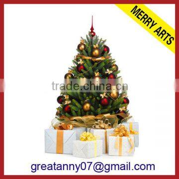 Gold balls and gifts decoration Christmas snowing tree wholesale