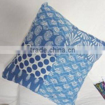 Custom Design Hand Block Print Fabric Patch Work Cushion Covers, Pillow Case