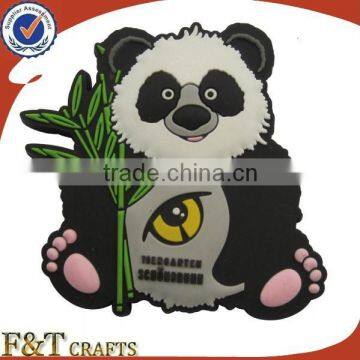 lively soft pvc rubber 3D animal panda shaped fridge magnet china sounenir gift