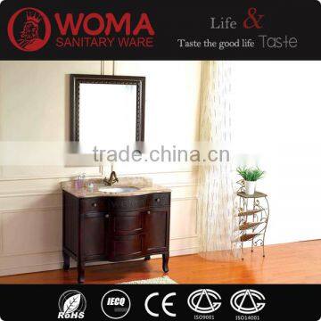 Brown Solid wood Bathroom Floor Cabinet Wash basin Oak Wood Bathroom Furniture Single basin cabinet No.3045A