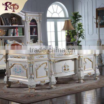 classical office furniture - solid wood hand carved leaf gilding home writing desk                        
                                                Quality Choice