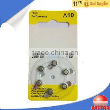 zinc air battery 1.4V hearing aid battery A10,A312,A13,A675