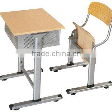 MDF & Chromed metal student desk and chair H-743