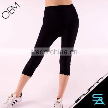 Skinny Black Lace Decorated Jogging Legging