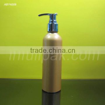 150ml Golden Aluminum Botlte with Silver lotion pump