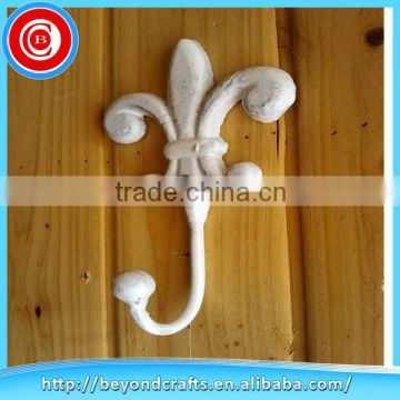 White antique durable cast iron wall hooks