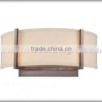 UL CUL Listed Fabric Shade Hotel Bedroom Wall Sconce In Coffee Color Finish W50549