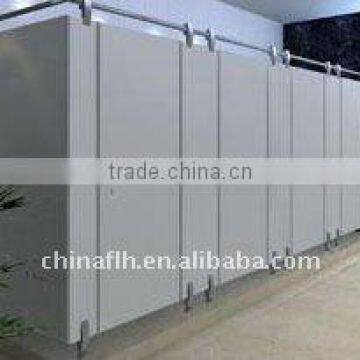 White suspending roof Hpl compact toilet cubicle partition