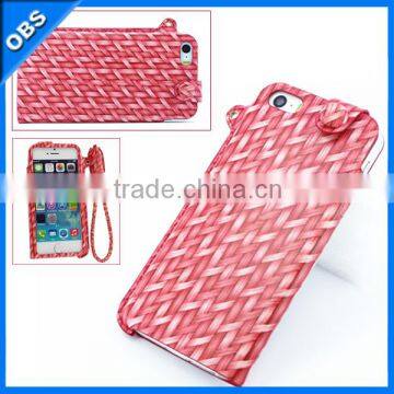 2014 new design weave grain mobile phone case for iphone4 5(OBS-M4019)