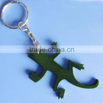 wall gecko bottle opener with keychain