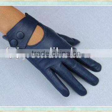 2014 wholesale ladies navy blue leather gloves