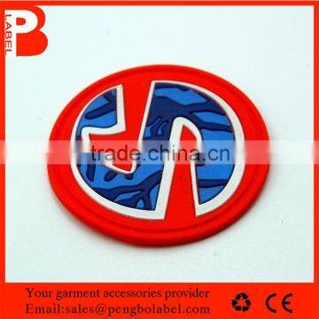 2015 Round shape cheap 3D embossed soft custom pvc patch