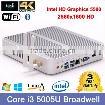 5th Gen intel Core i3 5005u mini pc i3-5005u 2.00 ghz 300M WIFI Dual 4K resolution htpc case mini itx 4K HD HDMI+VGA mi