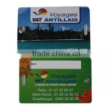 Credit card size hard plastic travel holiday PVC travel tag set print