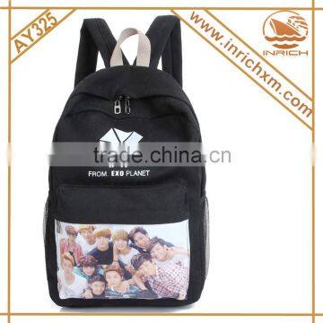 Cream Color Canvas Backpack School Bag Manufacturer photo-4