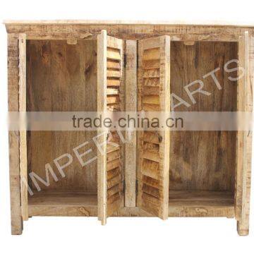 INDIAN MANGO WOOD 2 DOUBLE DOOR SIDE BOARD, FOR HOME FURNITURE