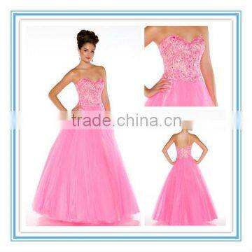 Hot Sale Sweetheart Neckline Pink Empire Goddess Evening Dresses (EVMA-1033)