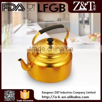 Yellow aluminum brew antique water kettle with LFGB