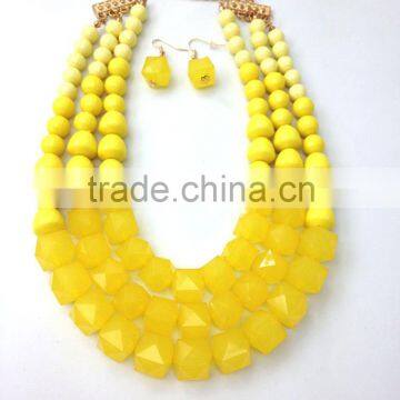 2015 New Fashion Round Square Combination Beads Necklace Women Jewelry Wholesale photo-3