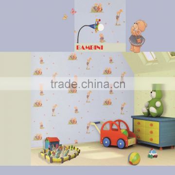 2016 Kids Room wallpaper/Cartoon Design Wallpaper/ Eco-friendly High Quality Wallpaper for Kids Living Room with SGS/ ISO14001