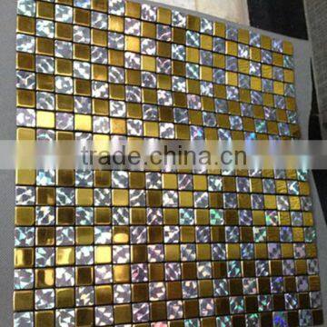 diamond glass and metal mosaic tiles