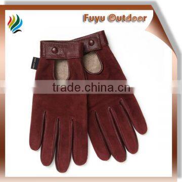 Classic China Short Red Driving Sheepskin Plain Style Unlined Women Leather Gloves on Line photo-1