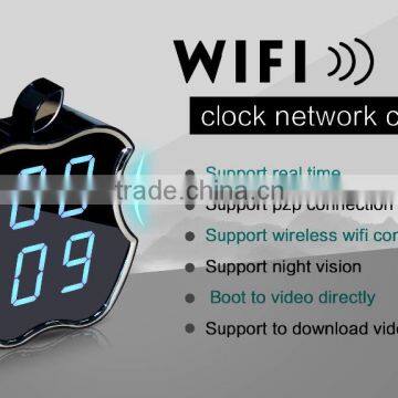 New wifi small hidden clock table clock camera HD 720P 30fps IR night vision motion detection hidden camera